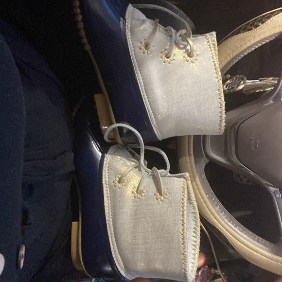 Beautiful Gold and Navy Blue Jack Roger’s Duck Boots - Picture 3 of 8